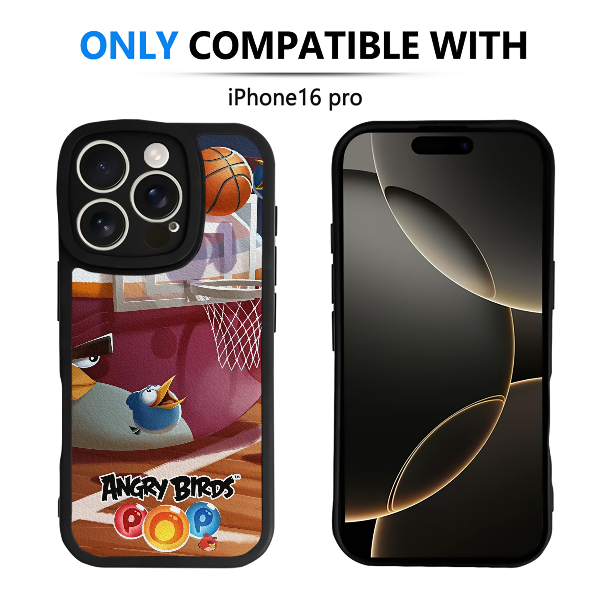 （画像用） Angry Birds アングリーバード 【iPhone 16シリーズ対応】シリコンスマホケース（レザー調） 材質：シリコン